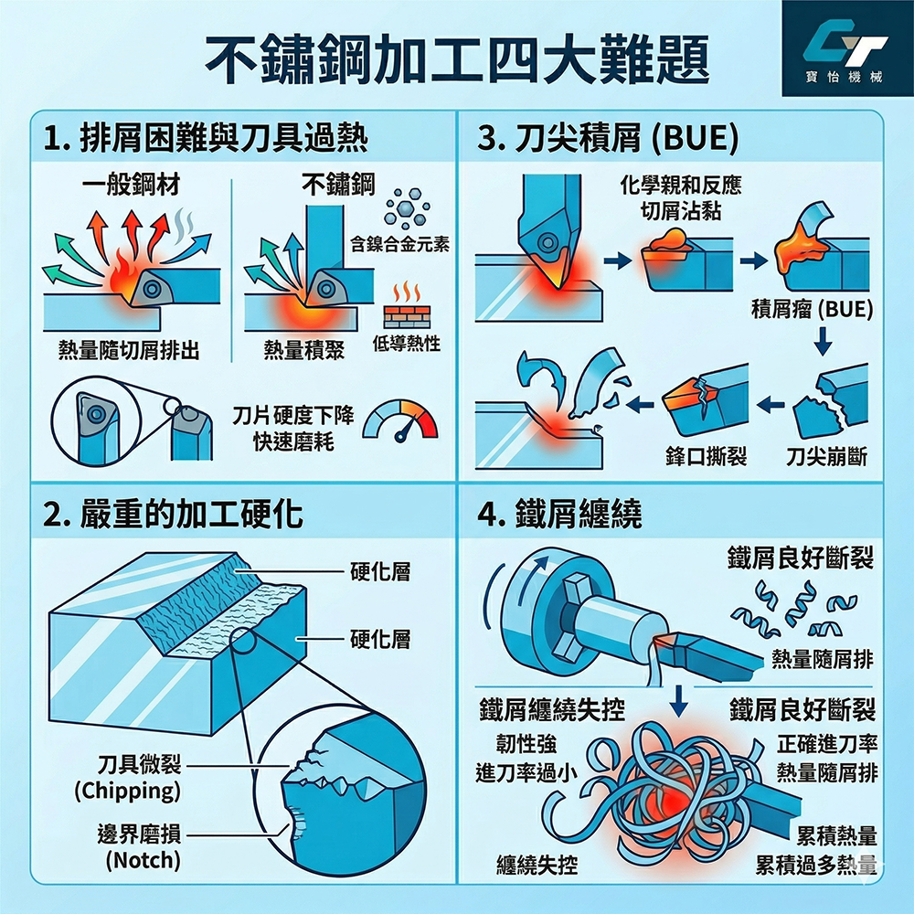 不鏽鋼加工難題