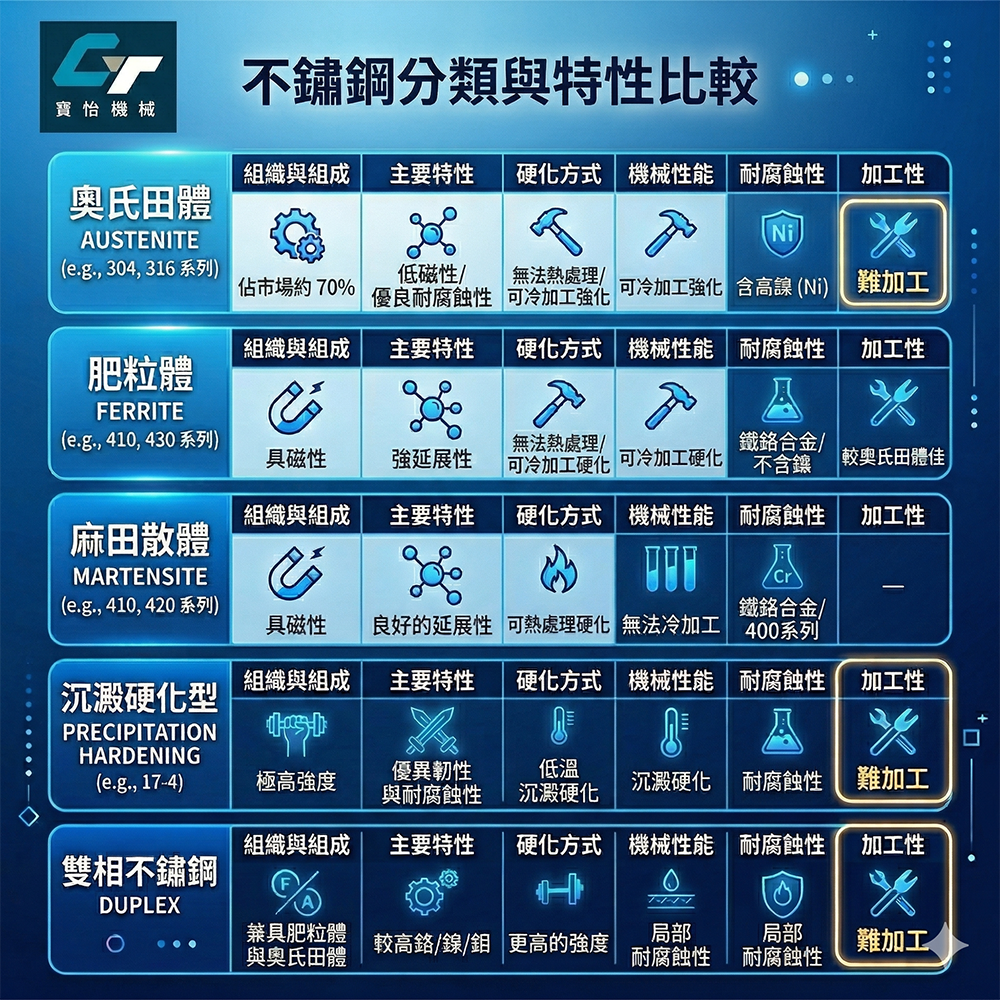 不鏽鋼類別
