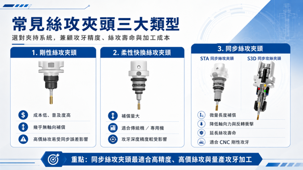常見絲攻夾頭類型