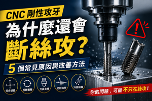 CNC 剛性攻牙為什麼還會斷絲攻？5個常見原因與改善方法